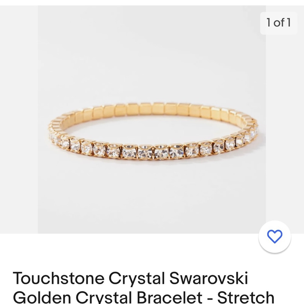 Touchstone Crystal Stretch Gold Bracelet